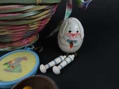 Big Lot of Easter Décor with Needlepoint Ornaments