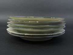 Lot of 6 Vintage Victoria Czechoslovakia Lusterware Lunch Plates