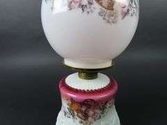 Antique Oil Lamp with Globe & Chimney