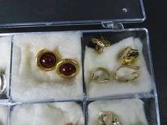 7 Pairs of Vintage Clip Earrings in Case