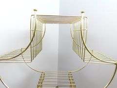Retro Brass Tone Metal Plant Stand