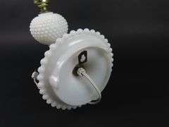 Vintage Wall Mounted Hobnial Milk Glass Light Sconce