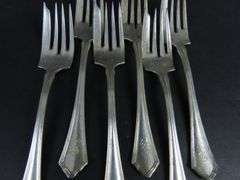 Lot of 6 "Concord" Monogrammed Sterling Silver Forks by Wallace Silver - 162g