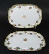 Lot of 2 Handpainted Nippon Porcelain Trays - Made in Japan