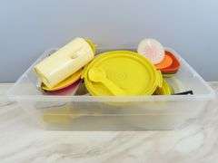 Lot of Vintage Child's Play Set with Tupperware Toys