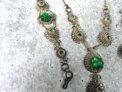 Stunning Antique Necklace, Bracelet & Screwback Earring Set