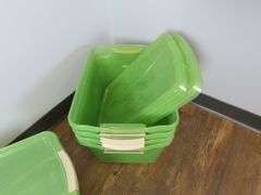Lot of 5 Small Rubbermaid Storage Totes