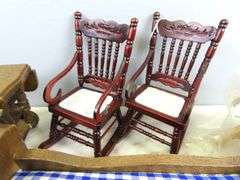 Lot of Doll House Furniture with Area Rug & Runner