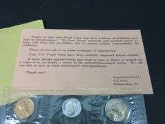 1061 Philadelphia Uncirculated Proof Set in Original Envelope