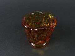 Vintage Amber Glass Toothpick Holder
