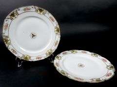 Lot of 2 Handpainted Nippon 10" Dinner Plates