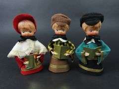 Trio of Vintage Felt Carolers - Made in Japan