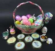 Big Lot of Easter Décor with Needlepoint Ornaments