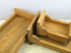 Lot of 3 Vintage Wooden Large Doll Beds