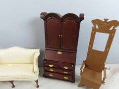Big Lot of Doll House Furniture with Sofa & Secretary