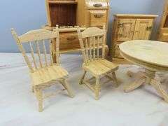 Lot of Beautiful Doll House Furniture with Stove & Table & Chairs