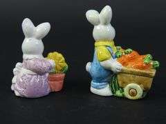 Lot of 5 Vintage Miniature Easter Bunny Figurines - Made in Taiwan