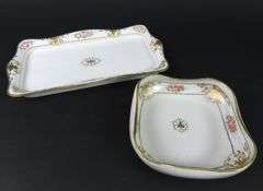 Handpainted Nippon Tray & Nut Bowl - Made in Japan