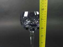 Mixed Lot of 6 Beautiful Cut to Clear Wine Glasses