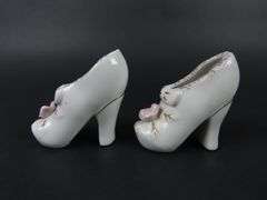 Lot of 2 Small Porcelain Shoes