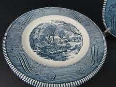 Lot of 3 Currier & Ives "The Old Grist Mill" Dinner Plates - See Description