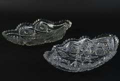 Lot of 2 Cut Glass Candy Dishes