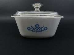 Lot of 2 Corning Ware "Blue Cornflower" 1 3/4 Qt. & 1 1/2 Qt. Lidded Baking Dishes