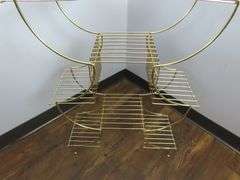 Retro Brass Tone Metal Plant Stand