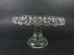 Vintage "Crocheted Crystal" Pedestal Cake Plate / Stand
