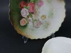 Lot of 2 Antique Floral Plates
