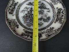 Antique "Pelew Black" Transferware Plate by Edward Challinor Circa: 1842-1867