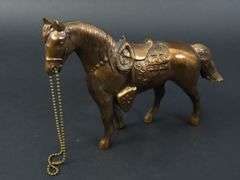 Vintage Copper Tone Cast Metal Horse Figurine
