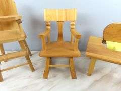 Lot of 3 Strombecker Wooden Doll House Chairs