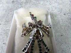 Colored Rhinestone "Clown" Brooch in Case