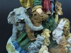 Vintage Angel with Animals Music Box Plays Hark the Harold Angels Sing