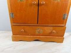 Large Vintage Matching Wooden Doll Wardrobe