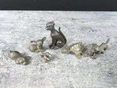 Lot of 6 Tiny Pewter Figures