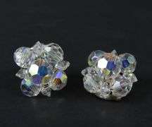 Vintage Aurora Borealis Clip Earrings
