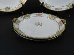 Lot of 4 Handpainted Nippon Double Handled Plates - Made in Japan