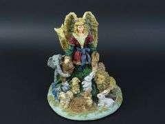 Vintage Angel with Animals Music Box Plays Hark the Harold Angels Sing