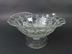 Vintage "Constellation Clear" Pedestal Punch Bowl with 3 Cups & Glass Ladle