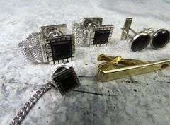 Big Lot of Men's Jewelry with Cufflinks, Pins and Tie Clips