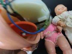 Lot of 3 Vintage Rubber Faced Dolls