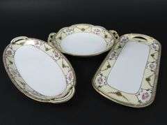 Lot of 3 Handpainted Nippon Serving Dishes - Made in Japan