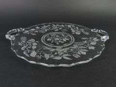 Vintage "Lacy Leaf" Double Handled Cake Plate by Fostoria