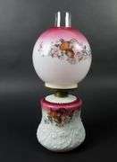 Antique Oil Lamp with Globe & Chimney