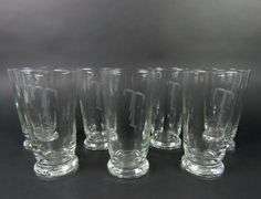Lot of 7 Monogrammed "T" Glasses