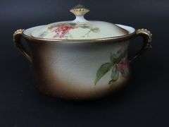 Antique Warwick China Double Handled Lidded Serving Dish
