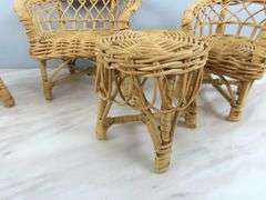 4 Pieces of Wicker Doll Furniture