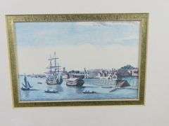 Framed "Vue de Quebeck" (View of Quebec) Print #1 by Balthasar Friedrich Leizelt